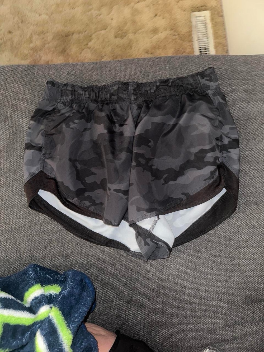 Women’s Gray/Black Camouflage Running Shorts